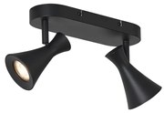 Modern fekete mennyezeti spotlámpa 2-lámpás állítható - Triangle