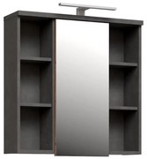 Tükrös VENOM fali fürdőszobai szekrény, antracit/barna