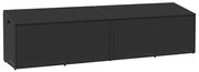 fekete polyrattan kerti tárolóláda 220x50x58 cm