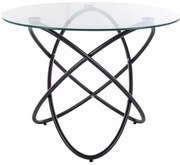 Orbit kerek étkezőasztal víztiszta/fekete 100 cm