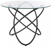 Orbit kerek étkezőasztal víztiszta/fekete