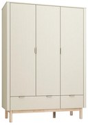Krémszínű gyerek ruhásszekrény 144x52 cm Miloo – Pinio