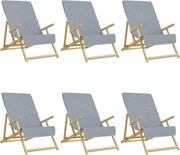 vidaXL 6 db szürke 400 GSM szövet strandtörölköző 60 x 135 cm