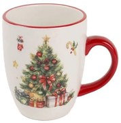 Karácsonyfás karácsonyi kerámia bögre - 11x9x10 cm