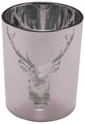 Ezüstszínű gyertyatartó karácsonyi mintával - Ego Dekor