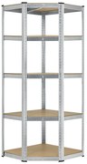 Juskys Sarok polc Basic 180x70x40 cm - ezüst