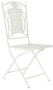 Antikolt fehér kovácsoltvas jellegű fém kerti szék Flowers Garden