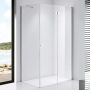 Stuxi Verona 100x90 aszimmetrikus csuklóajtós zuhanykabin 6 mm vízlepergető biztonsági üveggel, króm