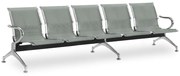 Fém pad a váróterembe REST, 5 ülés, szürke