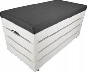 Tároló Puff Fenyő Ülőfelület Tároló Láda