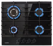 Klarstein Ignito 4, gázfőzőlap, 4 Sabaf égő, üvegkerámia, fekete