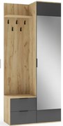 CORAL előszoba szekrény aranytölgy/antracit
