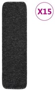 15 db antracit négyszögű csúszásmentes lépcsőszőnyeg 75 x 20 cm
