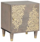 Éjjeliszekrény Szürke 40 x 33 x 46 cm tömör mangófa