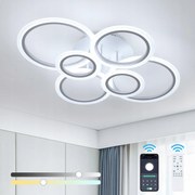 Lampa Sufitowa Plafon Led Z Pilotem Nowoczesna Salonu Biała 48W 3000K-6500K
