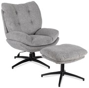 Forgó Relaxfotel Lábtartóval Szürke Színben. FREMONT