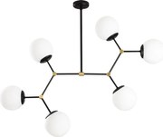 Fekete-fehér függőlámpa üveg búrával Damar – Opviq lights