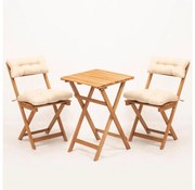 Balkon szett párnákkal, bükk fa