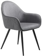 Szürke kárpitozott karfás étkezőfotel Minto – Unique Furniture