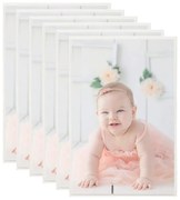 5 db ezüstszínű MDF fali/asztali fényképkeret 70 x 90 cm