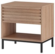 Natúr színű éjjeliszekrény tölgyfa dekoros asztallappal Celine – Støraa