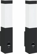 vidaXL Kültéri Fali Lámpa 2 pcs Fekete 10.5 x 6 x 33 cm