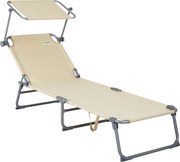 Casaria® Hawaii alumínium napozóágy - bézs