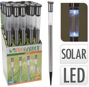 70 cm magas napelemes inox kerti lámpa LED világítással