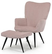 Pihenőfotel lábtartóval L7285 PINK6, rózsaszín