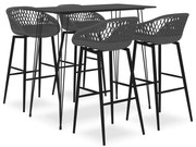 5 részes fekete és szürke bárszett