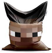 Classic babzsák Blocks arc - gyerek, barna