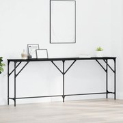 Konzol Asztal Fekete Tölgy 200x29x75 cm Összeszerelt Fa