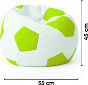 EMI focilabda mintás fehér-limezöld műbőr babzsákfotel