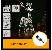 Aigostar - LED kültéri karácsonyi dekoráció LED/3,6W/31/230V 2700K 75 cm IP44 rénszarvas