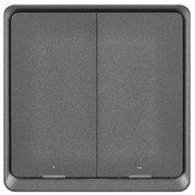 Kapcsoló 2 gombos GoSmart 1xCR2430 Tuya fekete