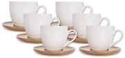 Fehér porcelán csésze szett 6 db-os cappucinóhoz-csészealjjal 110 ml Whiteline – Orion