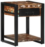 Oldalasztal többszínű 40x40x50 cm tömörfa, újrahasznosított fa