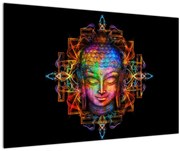 Kép - Buddha mellszobra neon színekben (90x60 cm)