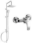 Mexen Tord falon kívüli zuhanykészlet esőztető fejjel és Fabia zuhanycsappal, króm - 746540200-00