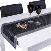 Asztali futófelület Pöttyös Lux 40x220 foltálló öv fekete-ezüst