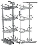 Konyhai fémrács, kamravasalat, 450mm, króm, csillapított záródás, 8 kosár SIGE, Green Line 230B