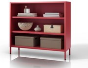 Alacsony polcos szekrény LUCA , 1000 x 900 x 350 mm, Modern: piros