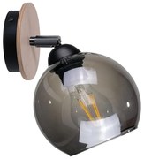Fali spotlámpa UNO WOOD 1xE27/60W/230V fekete/barna
