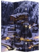 Paraván - Téli hegyi város (126x170 cm)