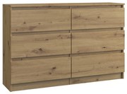 M6 120 fiókos szekrény, tölgy