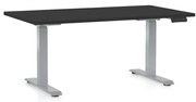 Állítható magasságú asztal OfficeTech D, 140 x 80 cm, szürke alap, fekete