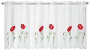 Fehér fényáteresztő függöny 155x45 cm Poppies – Sehlbach