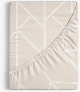 Goldea pamut körgumis lepedő - geometriai vonalak lattén 80 x 160 cm