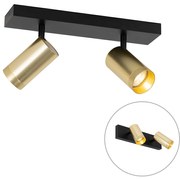 Mennyezeti spotlámpa fekete arannyal állítható 2-lámpás - Jeana Luxe