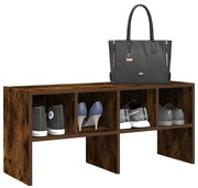 cipőtartó állvány rakásolható füstölt tölgyfa 89,5x30x40 cm